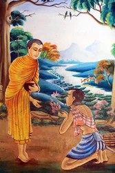 Painting Depicting the Life Story of Shakyamuni Buddha. Wat Naxai, Vientiane, Laos, 2015
