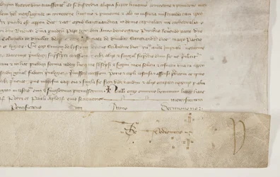 Papal Bull confirming charter of Bishop Henry Wardlaw, recto