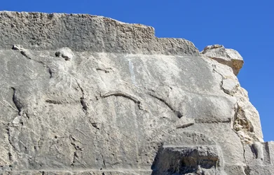 Pillar tomb with engraving depicting a huntsman killing a Boar, Xanthos, Turkey