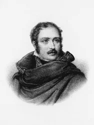 Portrait of Eugene de Beauharnais (1781-1824), French soldier, prince of First Empire, and Viceroy of Italy from 1805 to 1814, engraving