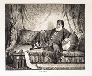 Portrait of Mehemet Ali (1769-1849) Vice King of Egypt - Illustration from the Atlas of Egypt