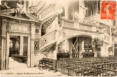 Postcard/Church of Saint Etienne du Mont, the jube/Paris/Seine/Ile de France/France