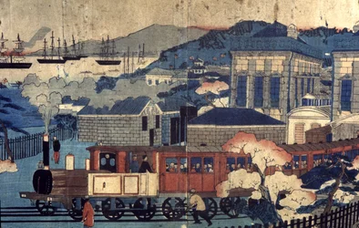Railway in a Japanese Harbour, Late 19th Century