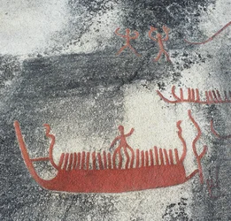 Rock carving depicting a boat, Begby, Norway