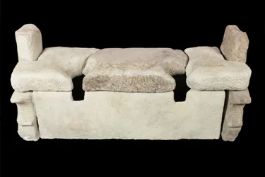 Roman toilet seat found in a hospital building