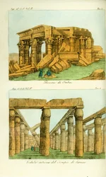Ruins of the Temple of Kom Ombo, Nubia, and view of Karnak Temple, Luxor, Egypt
