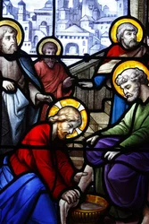 Saint Aignan Church: Jesus washing the feet of his disciples, Chartres, France