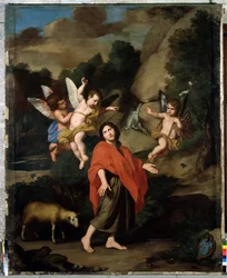 Saint John the Baptist Going to the Desert. Painting by Reynaud Levieux (1613-1694), 1682. H. 318x246 cm, Chapel of the Black Penitents, Avignon