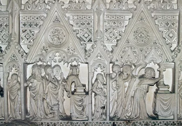 Sarcophagus of Pedro I with Scenes from Life of St Bartholomew, Church of Alcobaca Monastery