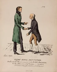 Scene Royal Institution: Gerrit Moll and John Dalton, c 1831-1840