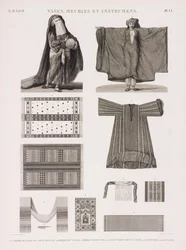 Series of Illustrations of Various Textiles