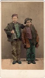 Small Trades: Portrait of Two Poor Little Boys, with Rags, Venice (19th Century)