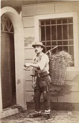 Small Trades: Portrait of a Seller of Straw, the Basket Loads on the Back (19th Century)