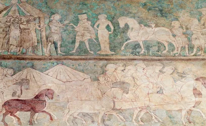 Aragon, Saragossa, Aljaferia Palace, Fresco (detail)
