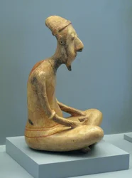 Statuette of a Meditating Old Man, Lagunillas, Late Preclassic-Early Classic period, 300 BC-600 AD