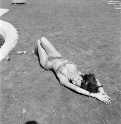 The Actress Laya Raki at Venice Lido - 1961