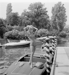 The Actress Nadine Duca at Venice Lido - 1960
