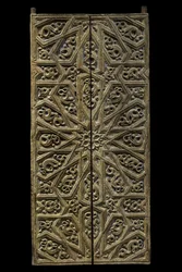 Tabernacle door. Spain, around 1450-1500. Carved and painted wood. Louvre Museum