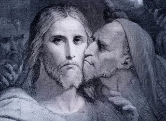 The Kiss - Judas Iscariot Kisses Jesus Christ in the Garden of Gethsemane, from 