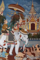 The Life of the Buddha, Wall fresco, Wat Maniratanaram monastery, Phnom Penh, 2022