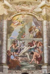 The Martyrdom of St Lawrence, Teatini Room, Chiesa di San Vincenzo, Piacenza, Emilia-Romagna, Italy