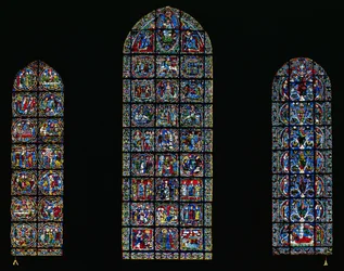 The Passion, The Nativity and the Tree of Jesse (stained glass)