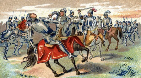The death of John Talbot killed at the Battle of Castillon (1453), late 19th century