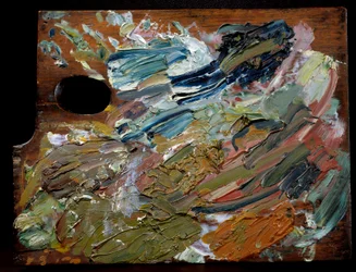 The palette of the Dutch painter Vincent Van Gogh (1853-1890), 35 cm