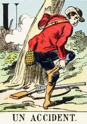 U: An Accident - The Hunting Alphabet, c.1890