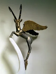 Vase Handle in the Form of a Winged Ibex, Achaemenid Period, from Iran, c.500 BC