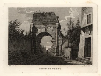 View of the Arch of Drusus, Rome