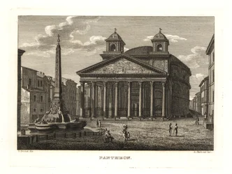 View of the Pantheon and the Fontana del Pantheon, Rome