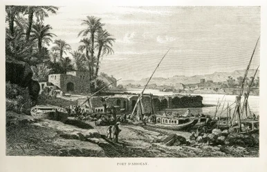 View of the Port of Aswan in Egypt - Illustration from the Atlas of Egypt