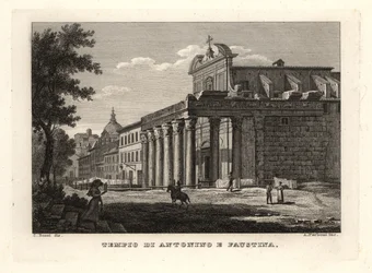 View of the Temple of Antoninus and Faustina, Rome