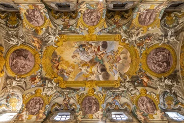 View of the ceiling, Church of Nunziatina, Todi, Umbria, Italy