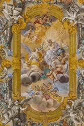 View of the ceiling, Church of Nunziatina, Todi, Umbria, Italy