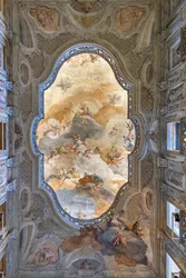View of the ceiling, Entrance Hall or Foyer, Teatro Grande, Brescia, Italy