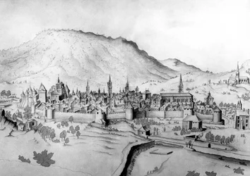View of the town of Chambery in Savoy