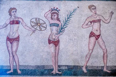 Villa Romana del Casale, Piazza Armerina, Sicily, Italy. Mosaic