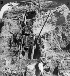 An Egyptian shaduf lifting the Nile waters to the thirsty fields, Egypt, 1905