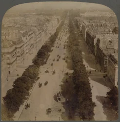 Champs Elysees - from Arch of Triumph to Place de la Concorde, Paris, France, 1900