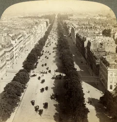 Champs Elysees from the Arc de Triomphe, Paris, France