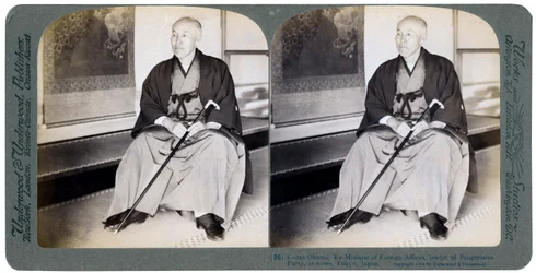 Count Okuma, ex-Minister of Foreign Affairs, leader of the Progressive Party, Tokyo, Japan, 1904.
