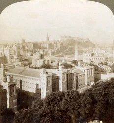 Edinburgh, from Calton Hill, S.W. to the Castle, Over Old Burial Ground, Scotland