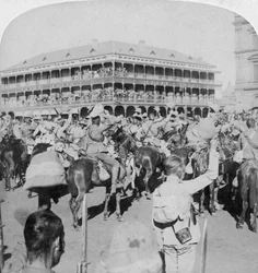 Field Marshal Lord Roberts and Staff Cheering the Queen, Pretoria, South Africa