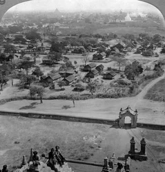Homes of the people, from the roof of the old Guadapalin Pagoda, Pagan, Burma