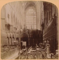 Interior of Westminster Abbey, London, England, 1896
