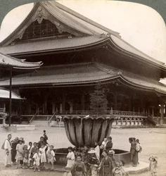 Main front of Higashi Hongan-ji, largest Buddhist temple in Japan, Kyoto