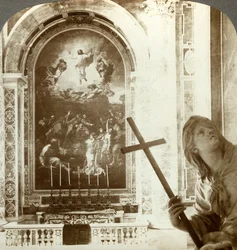 Mosaic above the Altar of Transfiguration, St Peters Basilica, Rome, Italy