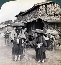 Pilgrim Beggars Beating Little Gongs, Near Lake Kawaguchi, Japan